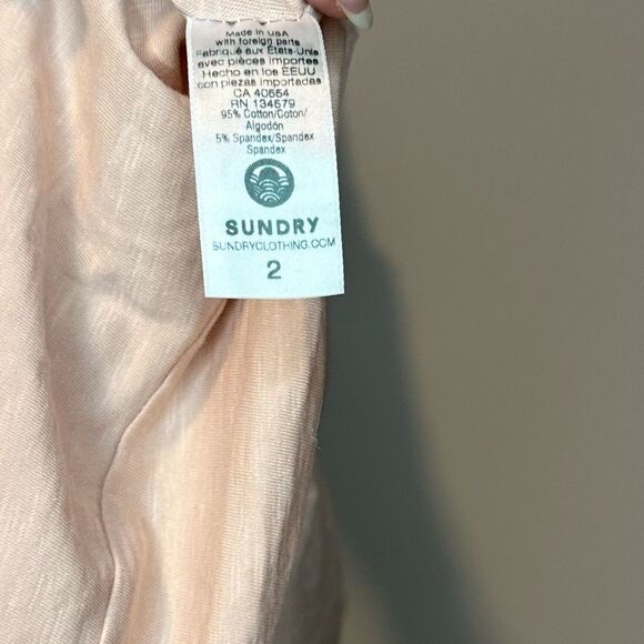 SUNDRY SLEEVELESS SUNDRESS RUCHED DRESS Sz 2 NWT RacerBack - Picture 4 of 5